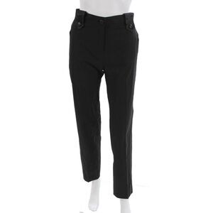 Cara Lotti Women Ankle Pants Black Polyester Button Size XS